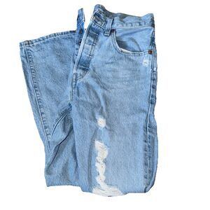 Levis 501 Jeans Womens 26x26 Blue Denim Straight Leg Buttonfly Retro